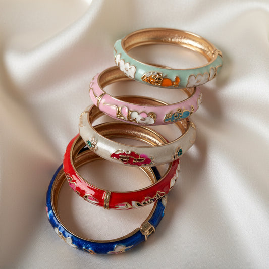 Whimsical Wonderland Enamel Kada Bangles (size-2.0)