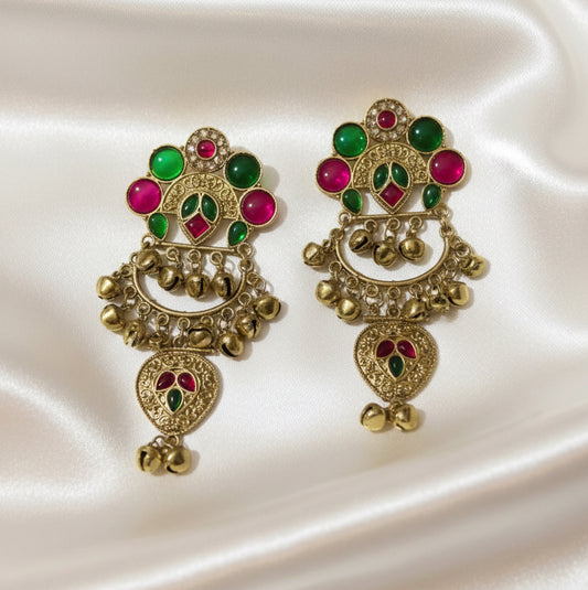 Royal Festive Jhumkas with Ghungroo Drops