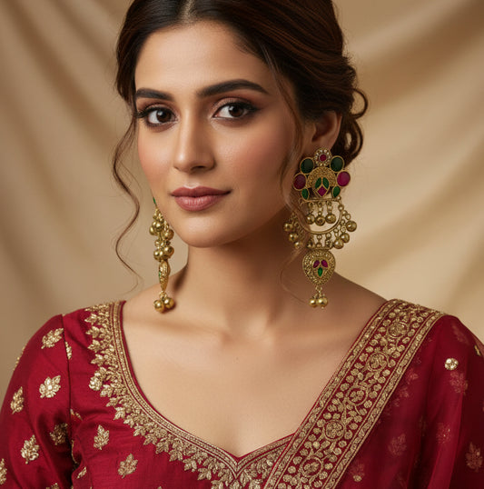 Royal Festive Jhumkas with Ghungroo Drops