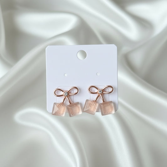 Rose Gold Geometric Bow Earrings