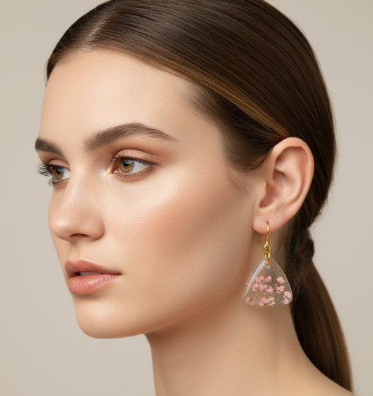 Enchanted Flora Dangle Earrings - Real Flower Resin Jewellery