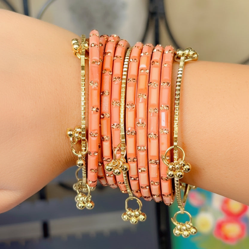 Pastel Charm Bangles Set (16 Soft Pastels + 8 Kashmiri )