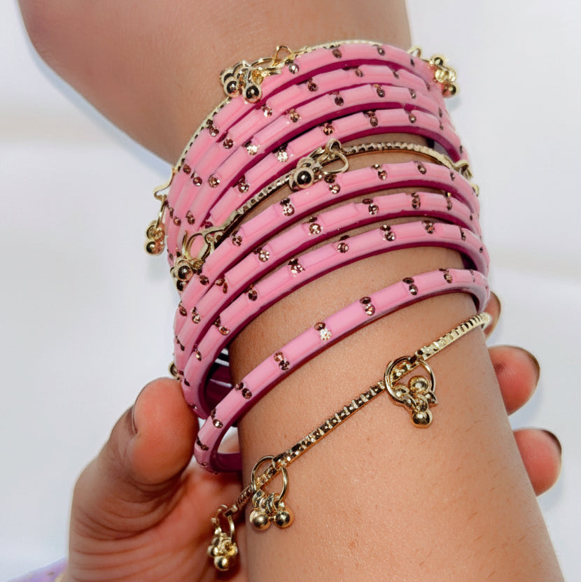 Pastel Charm Bangles Set (16 Soft Pastels + 8 Kashmiri )